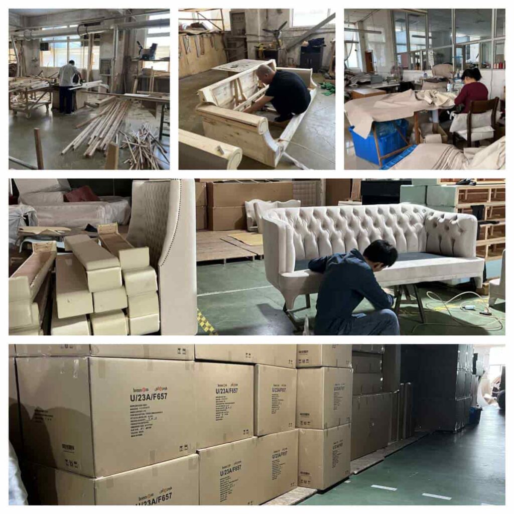 Upholstered furniture manufacturing process